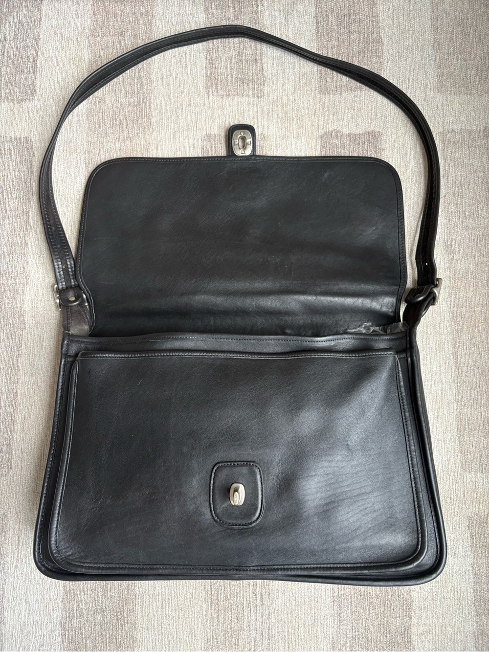 COACH Vintage Metropolitan Black Leather Nickel Briefcase Laptop Bag 5180 *READ* - Picture 7 of 16